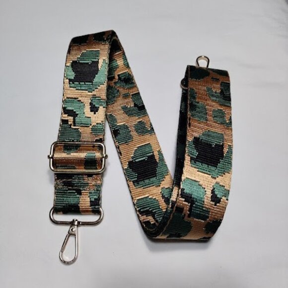 Replacement Detachable Adjustable Crossbody Bag Purse Strap Gold Leopard Camo - Picture 1 of 4